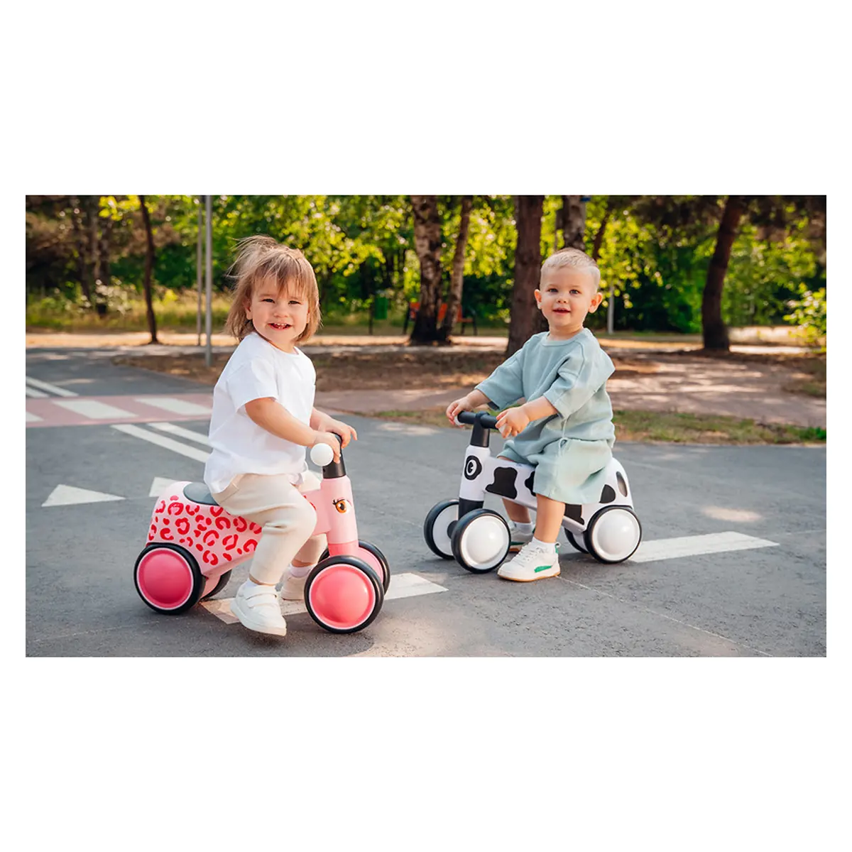 Bicicleta fara pedale, Sammy, Cu 4 roti, Din spuma EVA, Stabila, Manere moi, antiderapante, 12- 36 luni, Greutate [19]