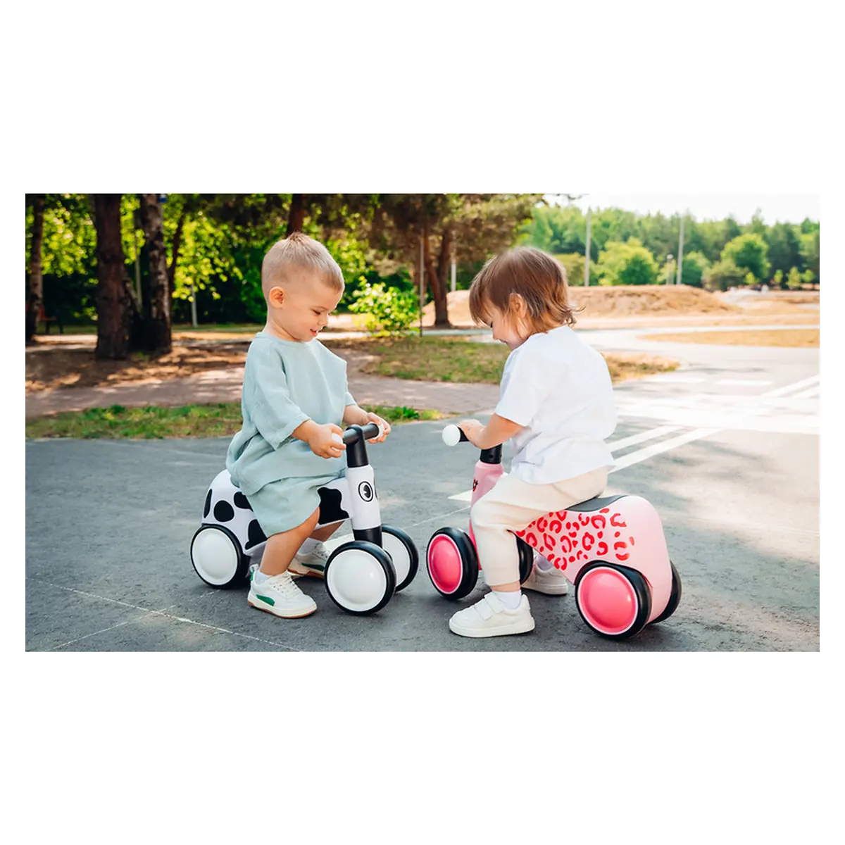 Bicicleta fara pedale, Sammy, Cu 4 roti, Din spuma EVA, Stabila, Manere moi, antiderapante, 12- 36 luni, Greutate [20]
