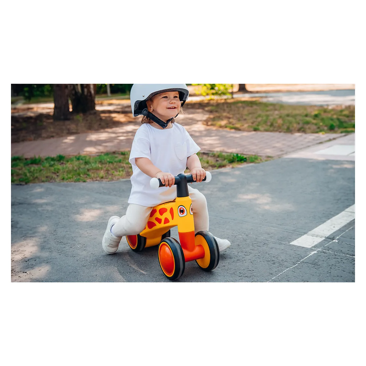Bicicleta fara pedale, Sammy, Cu 4 roti, Din spuma EVA, Stabila, Manere moi, antiderapante, 12- 36 luni, Greutate [17]