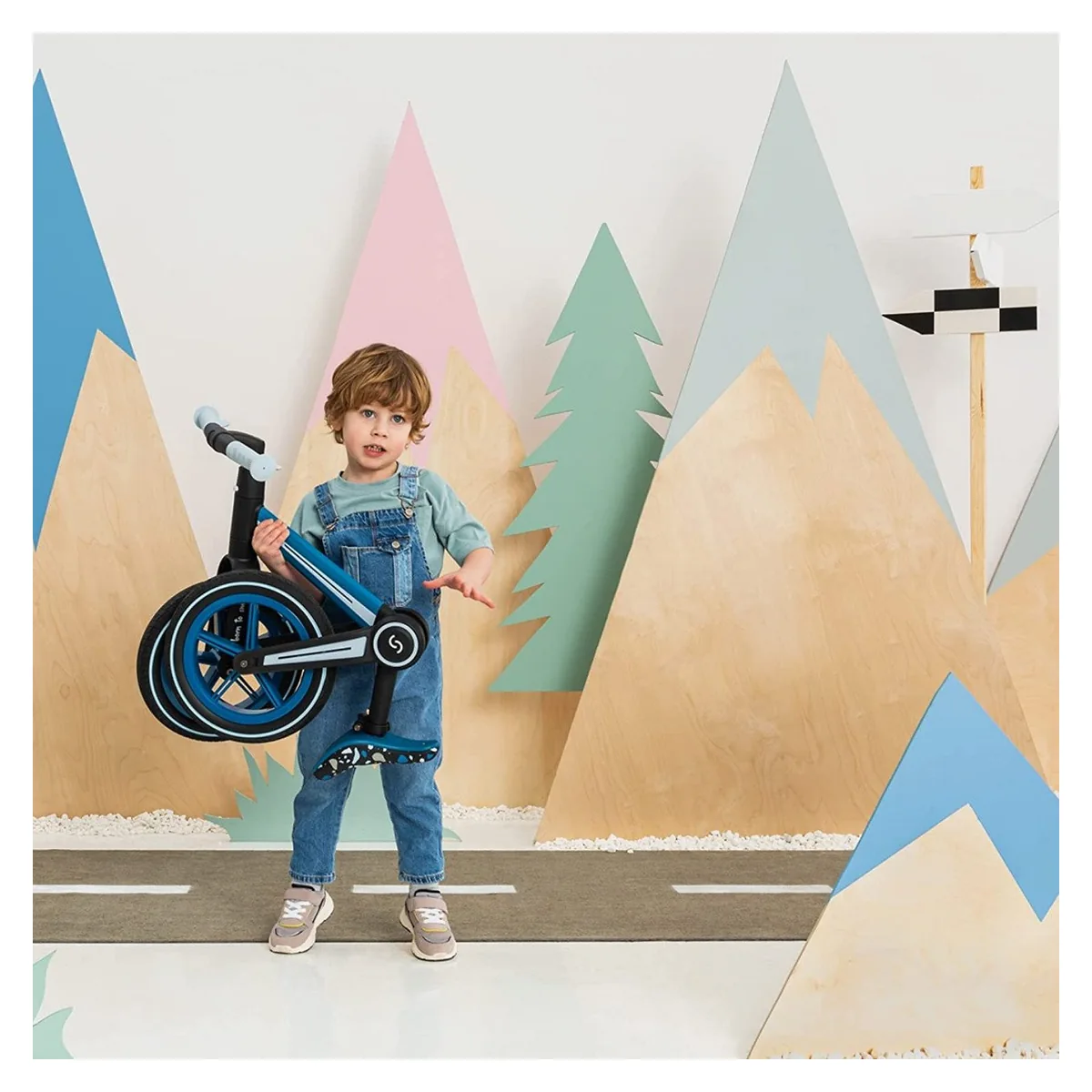 Bicicleta pliabila fara pedale Skiddou Ronny, Denim, Albastru 2 ani [11]