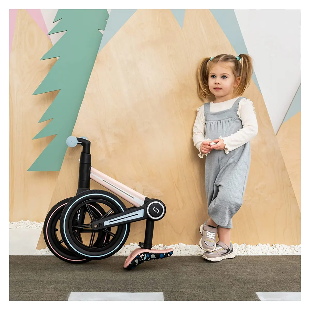 Bicicleta pliabila fara pedale Skiddou Ronny, Keep Pink, Roz 2 ani [8]