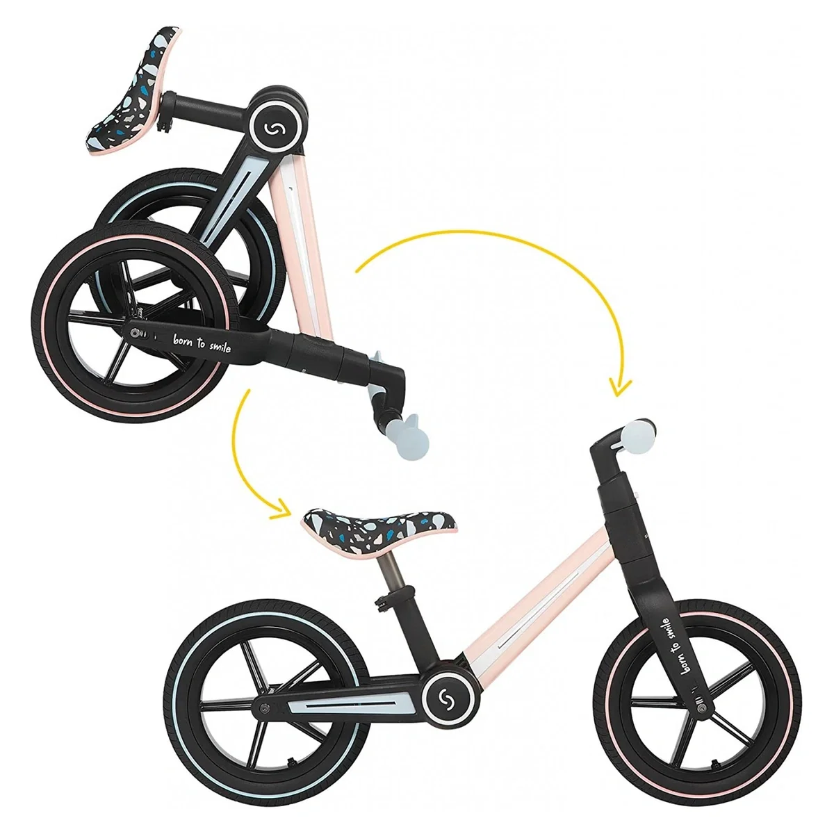 Bicicleta pliabila fara pedale Skiddou Ronny, Keep Pink, Roz 2 ani [2]