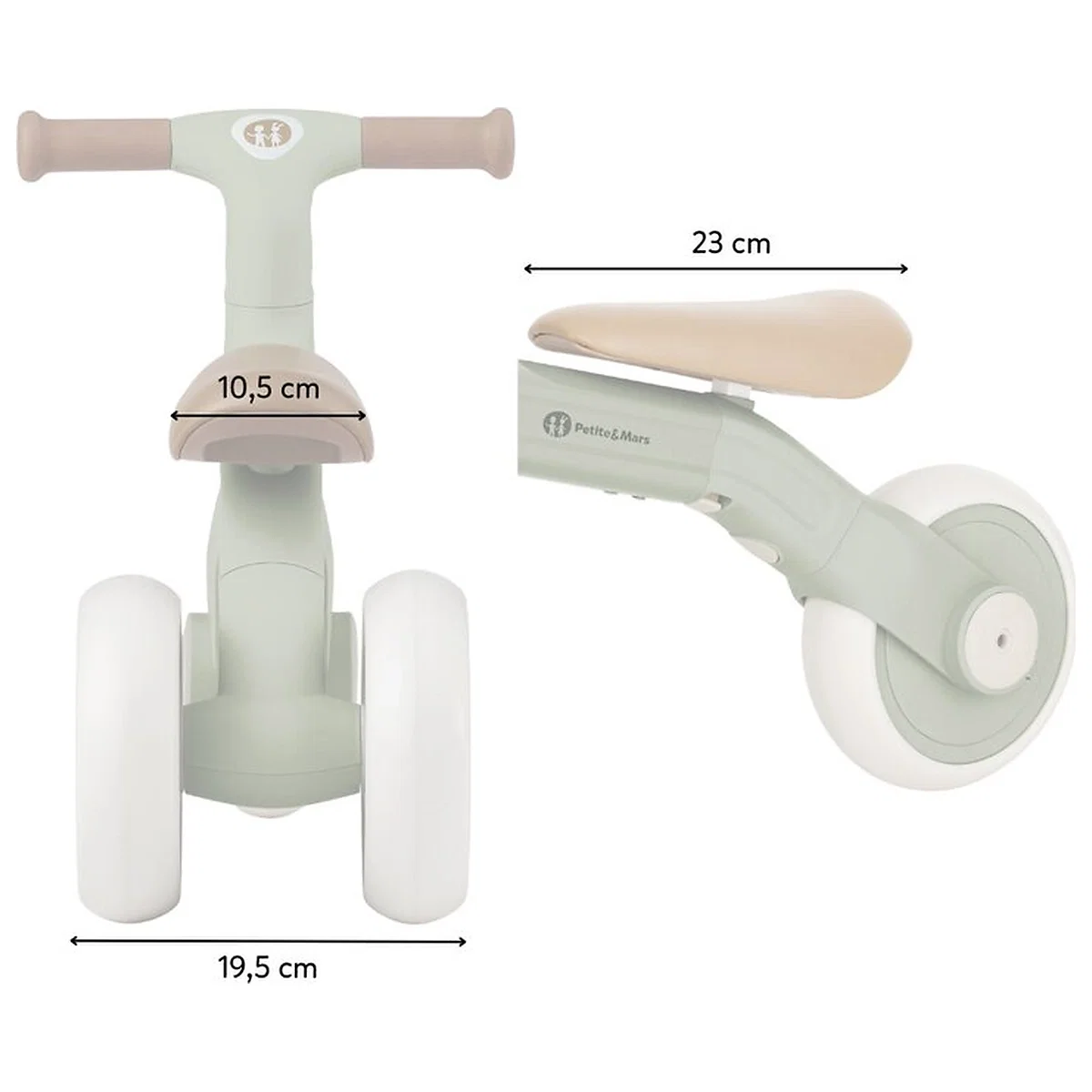 Bicicleta/tricicleta,3 in 1 Petite&Mars, Multifunctionala, Cu/fara pedale, Ghidon directionabil, Sa reglabila pe inaltime, 2.3 kg, Pana la 25 kg, 12-36 luni, Bej [10]