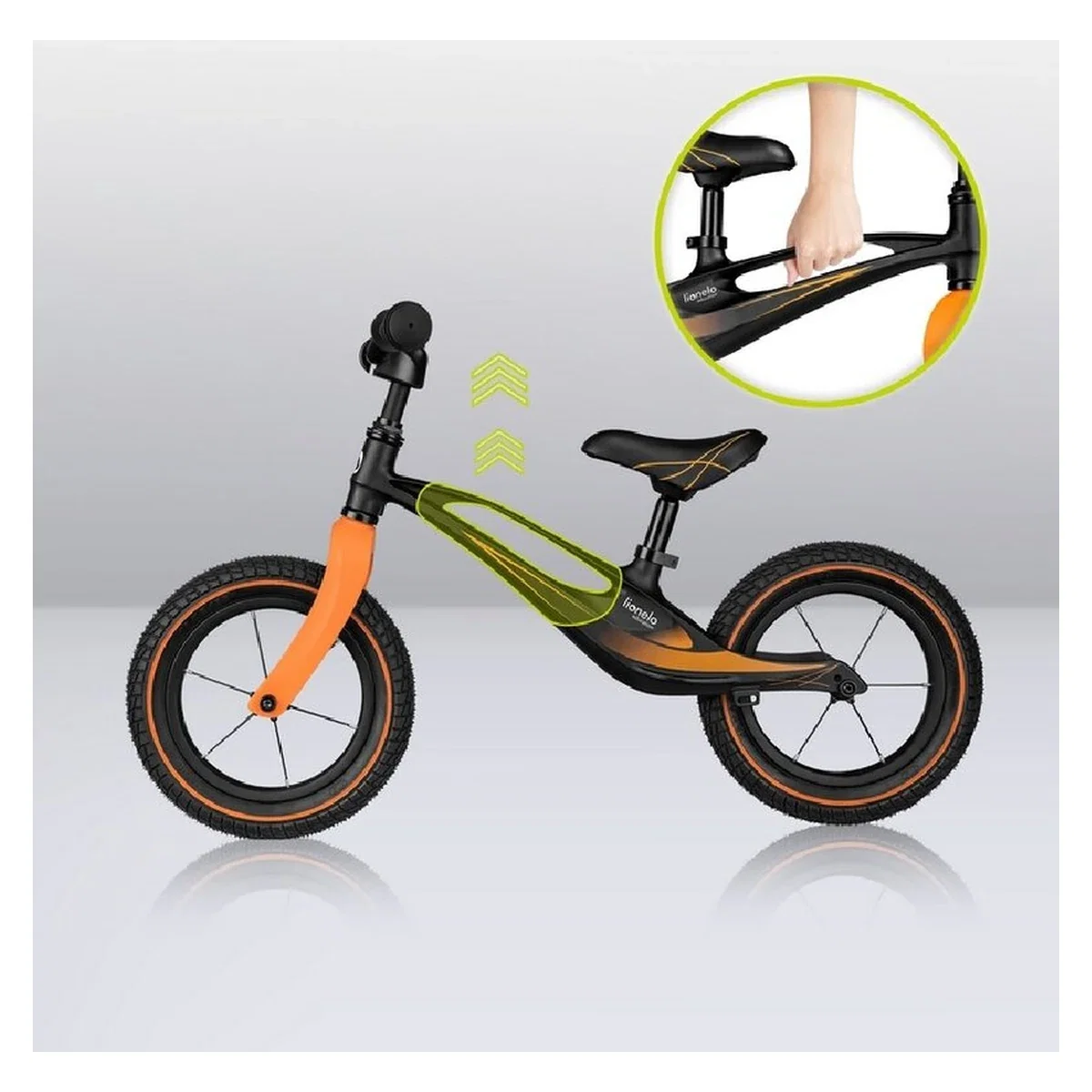 Bicicleta usoara Bart Air, Fara pedale, Cu roti gonflabile, Cu cadru din magneziu, Cu ghidon si sa reglabile, Greutate [14]