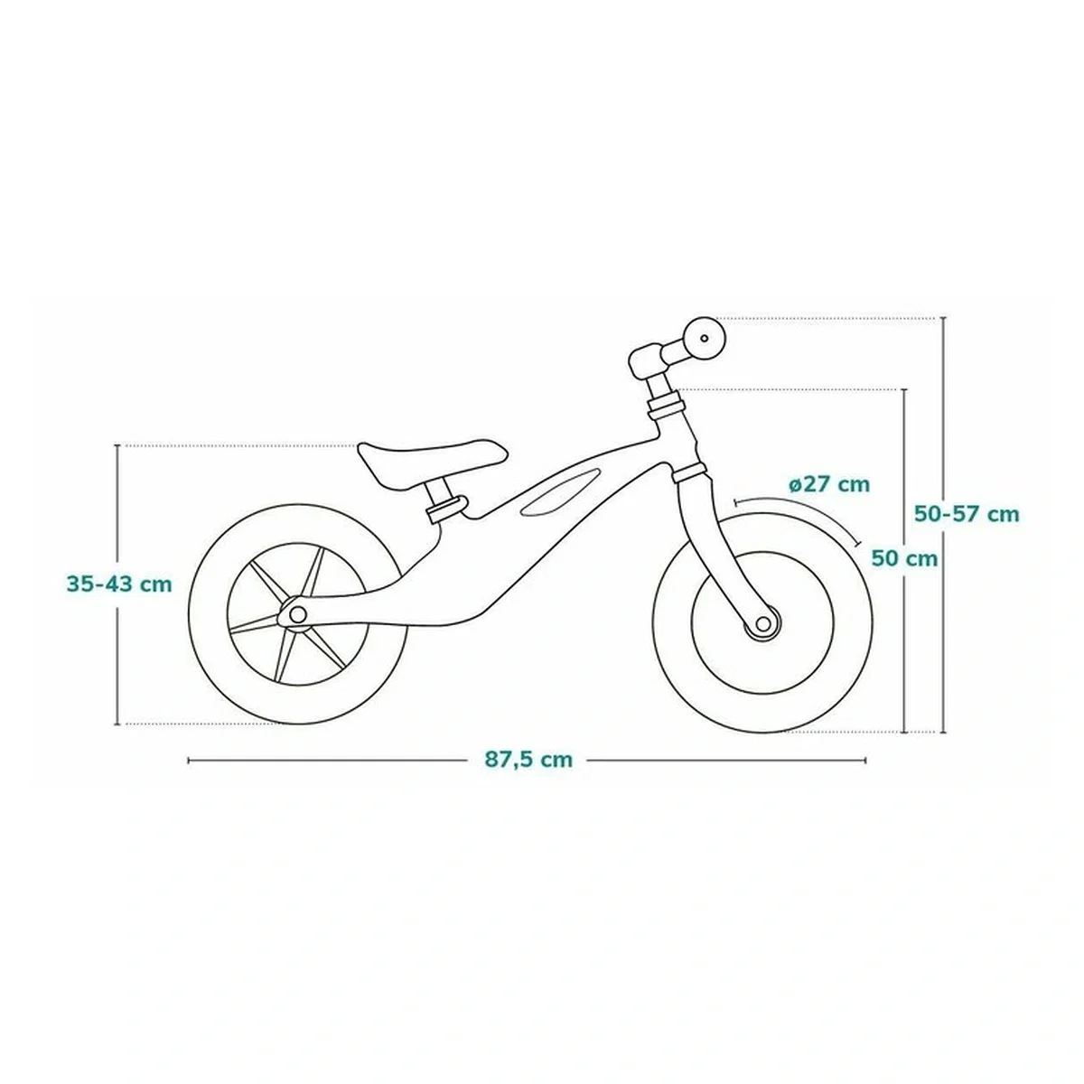 Bicicleta usoara Bart, Fara pedale, Cu cadru din magneziu, Cu ghidon si sa reglabile, Greutate 3 Kg, 12 inch, Conform [11]