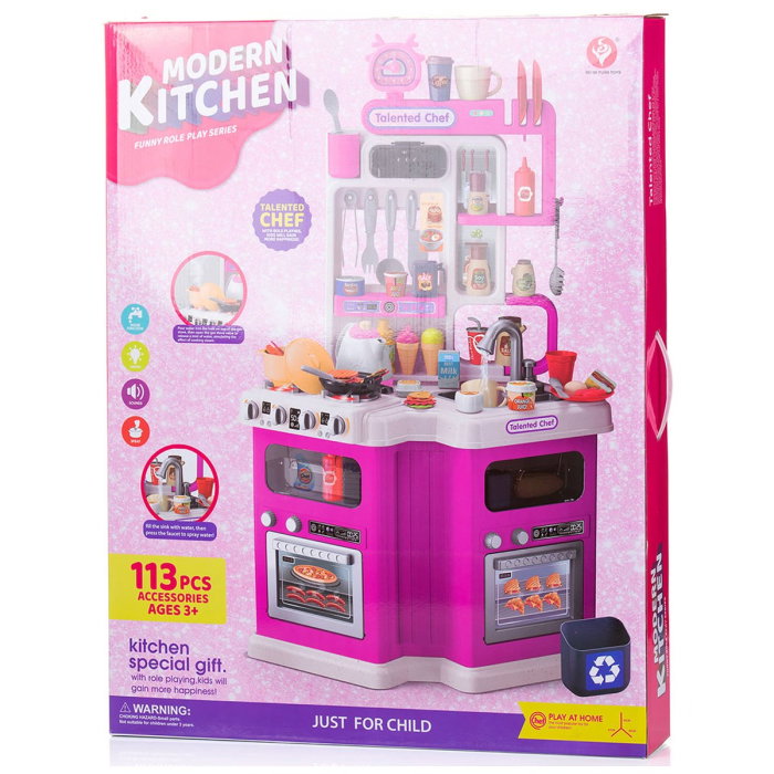 Bucatarie de jucarie Chipolino Kitchen, 93 cm, cu sistem de curgere apa, lumini, sunete si 113 accesorii [10]