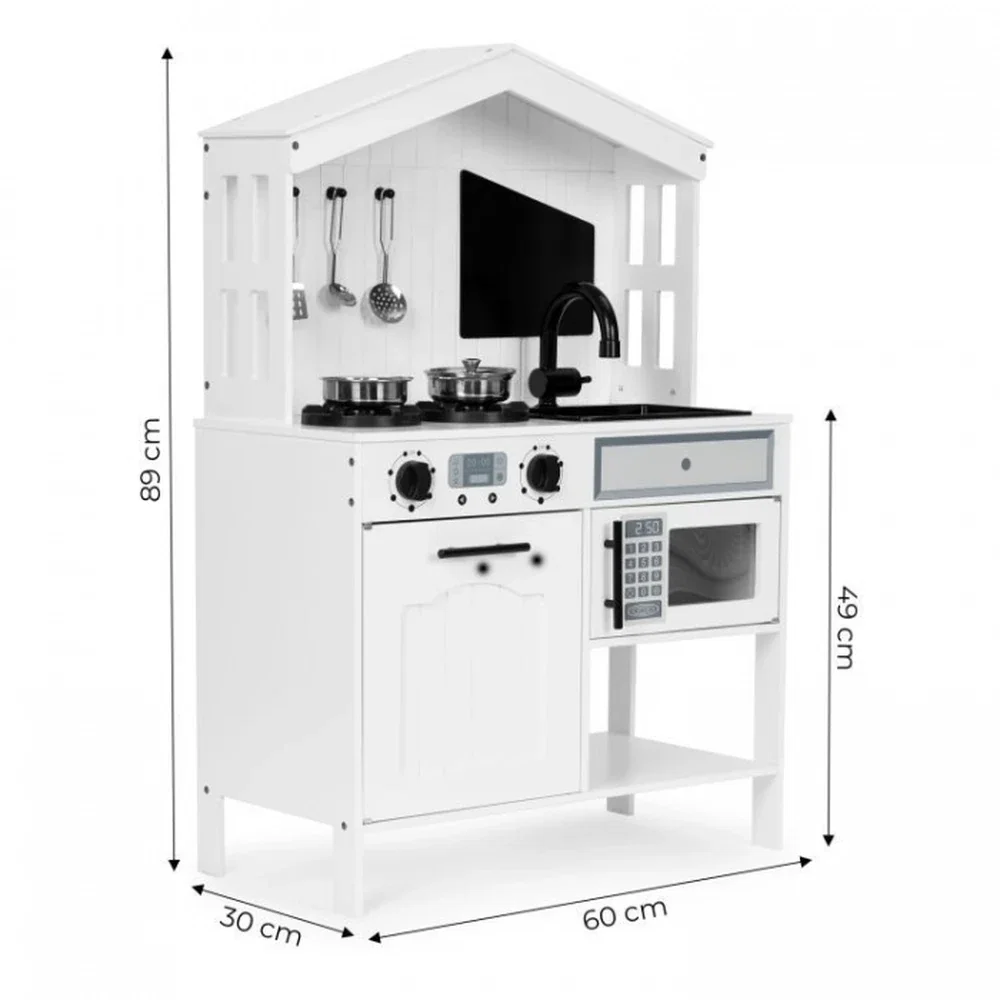 Bucatarie din lemn cu accesorii Ecotoys - Alb 3 ani+ [8]