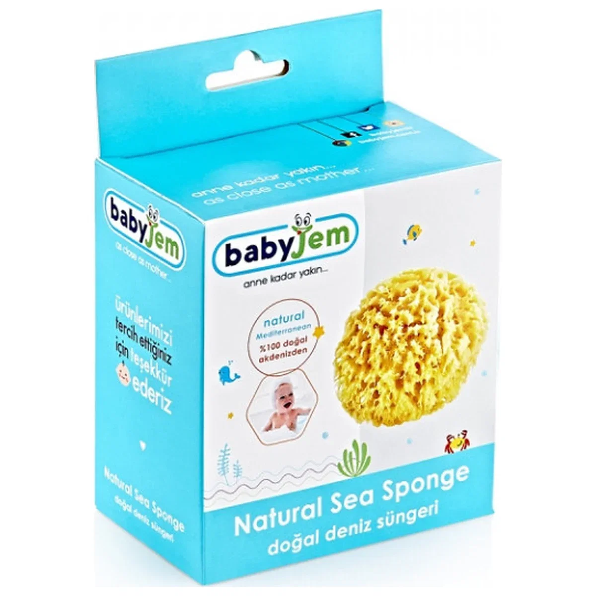 Burete natural pentru bebelusi BabyJem Sea Sponge 0 luni+ [2]