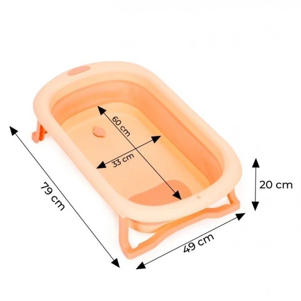 Cadita de baie pliabila cu dop de scurgere, Ecotoys - Roz [9]