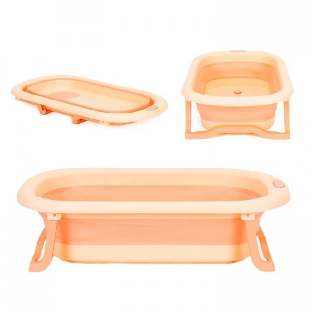 Cadita de baie pliabila cu dop de scurgere, Ecotoys - Roz [1]