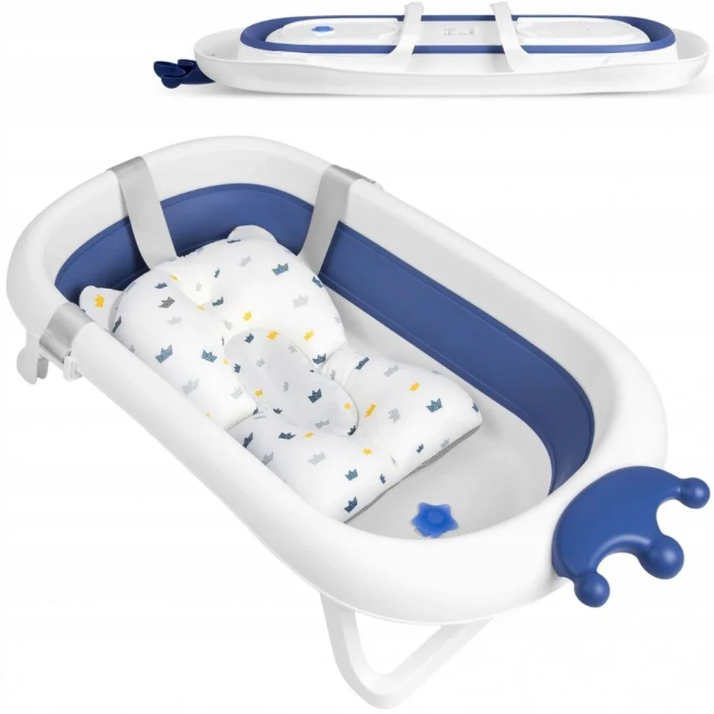 Cadita de baie pliabila, cu dop de scurgere si pernita inclusa Ricokids - Albastru 6 ani [1]