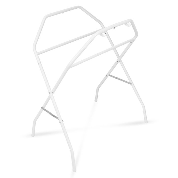 Cadita de baie pliabila, Qmini, Foldy Pro Care, Cu suport metalic si masuta de infasat, Cu termometru electronic, Cu dop si furtun pentru scurgere, Antiderapanta, 80×49 cm, Alb/Gri [9]