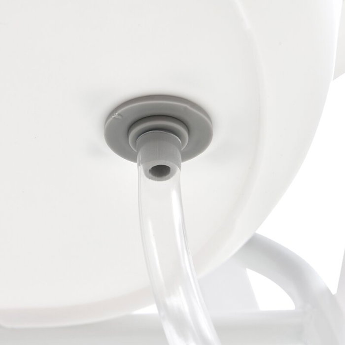 Cadita de baie pliabila, Qmini, Foldy Pro, Cu suport metalic si pernuta de baie, Cu termometru electronic, Cu dop si furtun pentru scurgere, Antiderapanta, 80×49 cm, Alb/Gri [18]