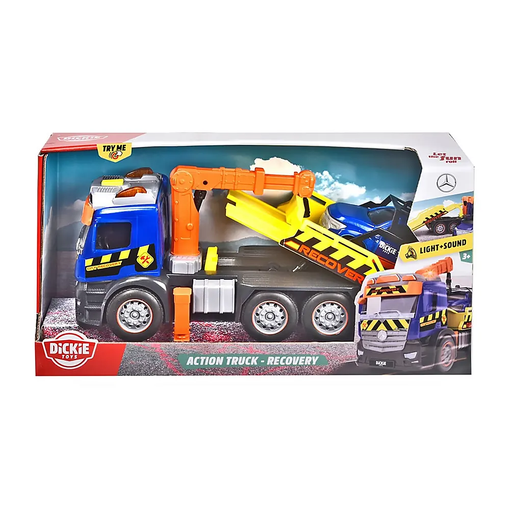 Camion de tractare Dickie Toys Mercedes Recovery cu masinuta 3 ani + [7]