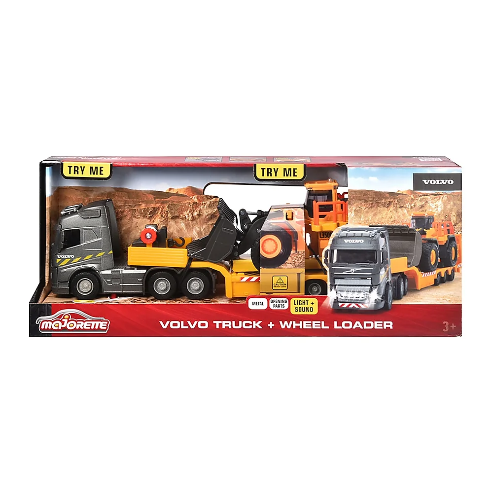 Camion Majorette Volvo cu remorca si buldozer 3 ani + [12]