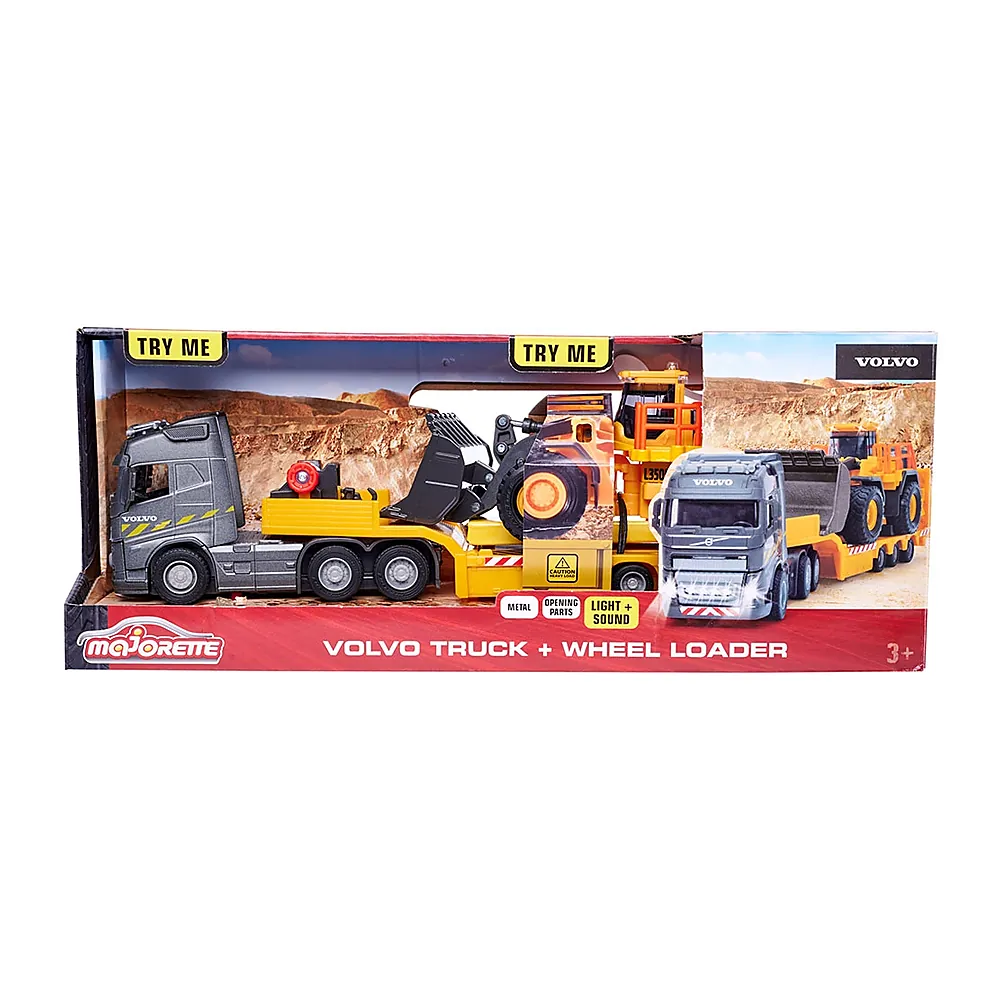 Camion Majorette Volvo cu remorca si buldozer 3 ani + [13]