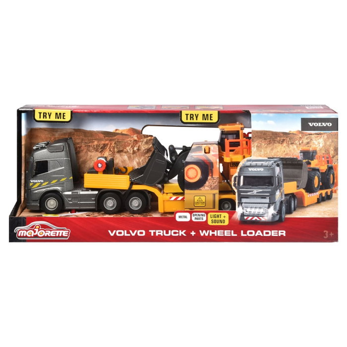 Camion Majorette Volvo cu remorca si buldozer 3 ani + [12]