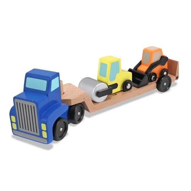 Camion transportor cu platforma cu utilaje de constructii Melissa and Doug [3]