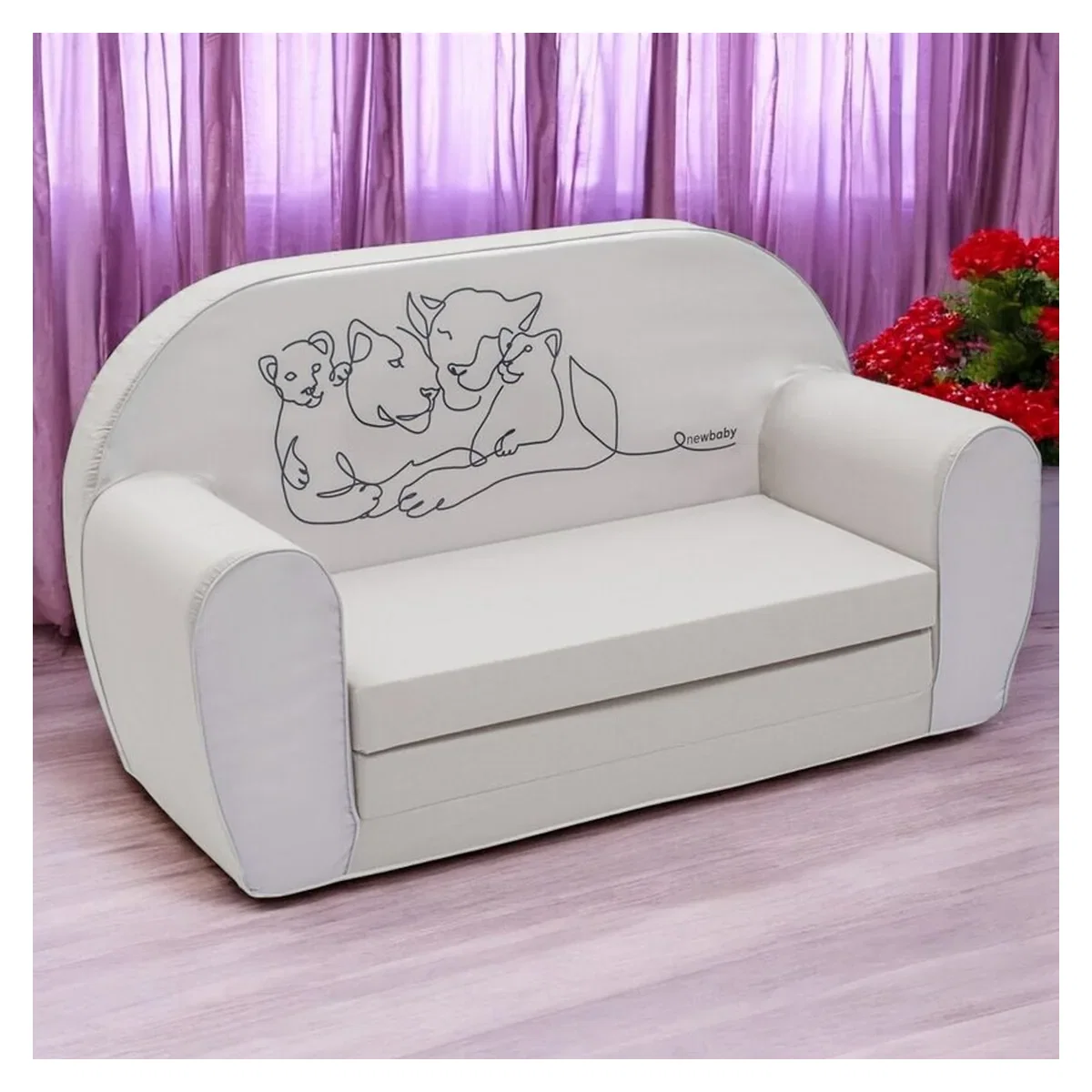 Canapea extensibila, New Baby, Din spuma, 42x78x35 cm, 9 luni-5 ani, Leu [3]