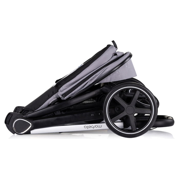 Carucior Bebe 3 in 1 Chipolino Marbella Cloud Grey, cu Landou, Scaun Auto i-Size si Geanta 0 luni [11]