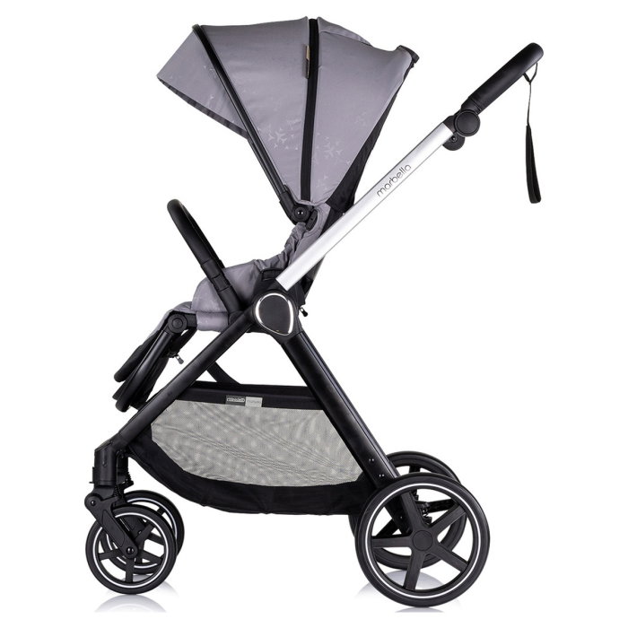 Carucior Bebe 3 in 1 Chipolino Marbella Cloud Grey, cu Landou, Scaun Auto i-Size si Geanta 0 luni [5]