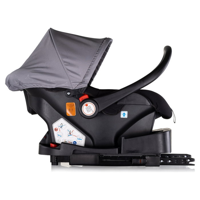 Carucior Bebe 3 in 1 Chipolino Marbella Cloud Grey, cu Landou, Scaun Auto i-Size si Geanta 0 luni [20]