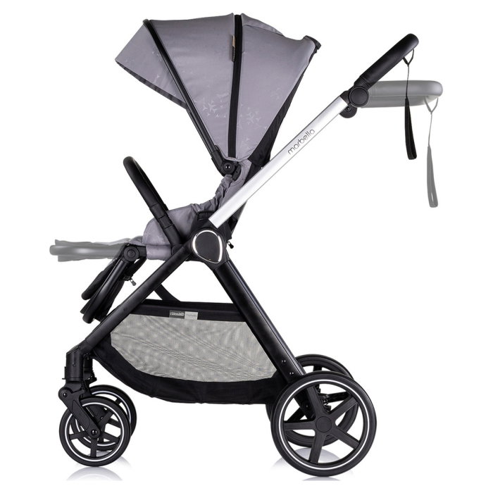 Carucior Bebe 3 in 1 Chipolino Marbella Cloud Grey, cu Landou, Scaun Auto i-Size si Geanta 0 luni [6]