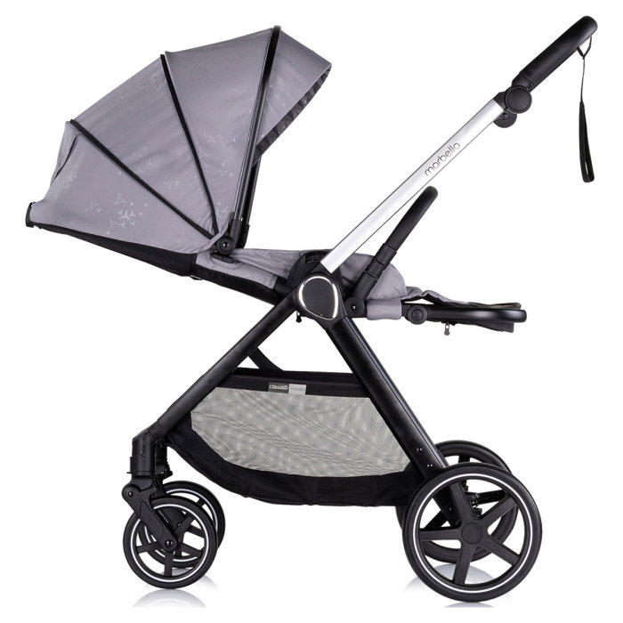 Carucior Bebe 3 in 1 Chipolino Marbella Cloud Grey, cu Landou, Scaun Auto i-Size si Geanta 0 luni [8]