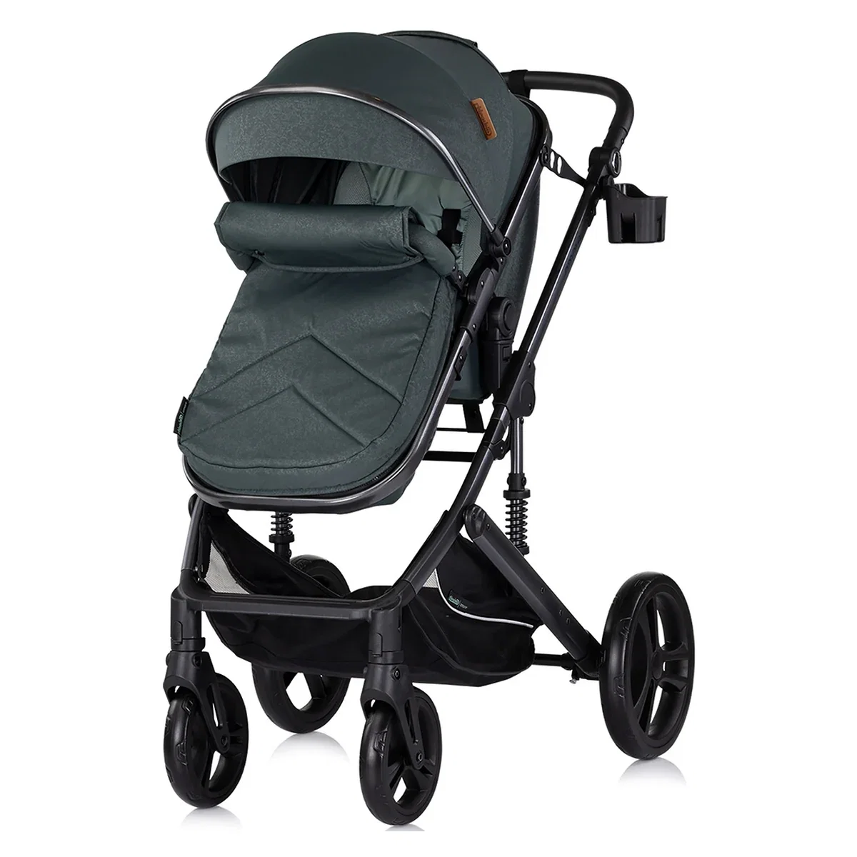 Carucior Bebe 2 in 1 Chipolino Amore Basil, Sezut Reversibil si Transformabil in Landou, cu Geanta si Accesorii 0 luni [3]