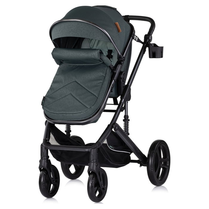Carucior Bebe 2 in 1 Chipolino Amore Basil, Sezut Reversibil si Transformabil in Landou, cu Geanta si Accesorii 0 luni [3]