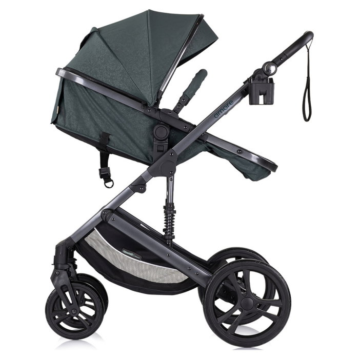 Carucior Bebe 2 in 1 Chipolino Amore Basil, Sezut Reversibil si Transformabil in Landou, cu Geanta si Accesorii 0 luni [6]