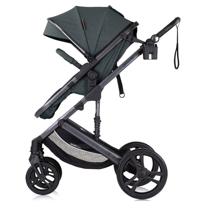 Carucior Bebe 2 in 1 Chipolino Amore Basil, Sezut Reversibil si Transformabil in Landou, cu Geanta si Accesorii 0 luni [4]