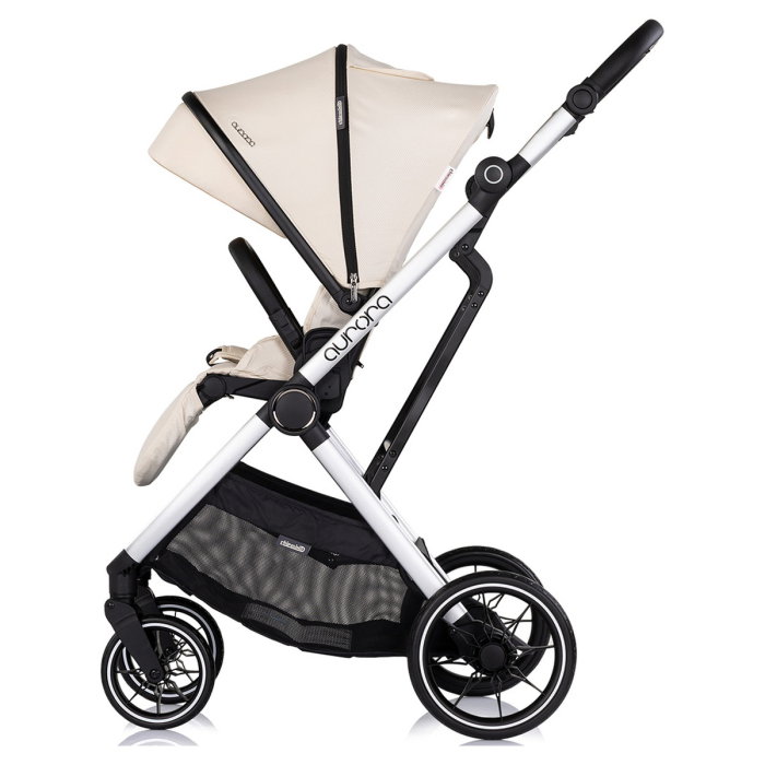 Carucior Chipolino Aurora 3 in 1, pana la 22 kg, scoica auto i-size, cadru usor, pliere usoara, husa picioare, sezut reversibil, gentuta inclusa, Cashmere [8]