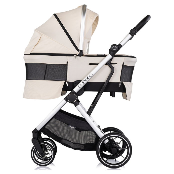 Carucior Chipolino Aurora 3 in 1, pana la 22 kg, scoica auto i-size, cadru usor, pliere usoara, husa picioare, sezut reversibil, gentuta inclusa, Cashmere [5]