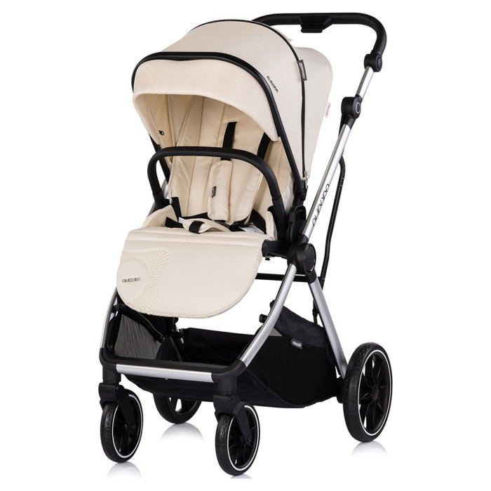 Carucior Chipolino Aurora 3 in 1, pana la 22 kg, scoica auto i-size, cadru usor, pliere usoara, husa picioare, sezut reversibil, gentuta inclusa, Cashmere [6]