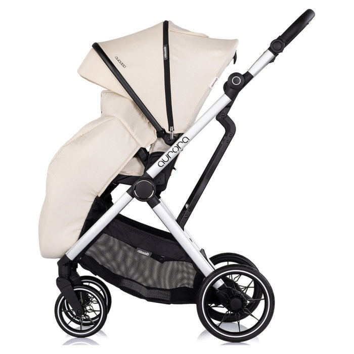 Carucior Chipolino Aurora 3 in 1, pana la 22 kg, scoica auto i-size, cadru usor, pliere usoara, husa picioare, sezut reversibil, gentuta inclusa, Cashmere [11]