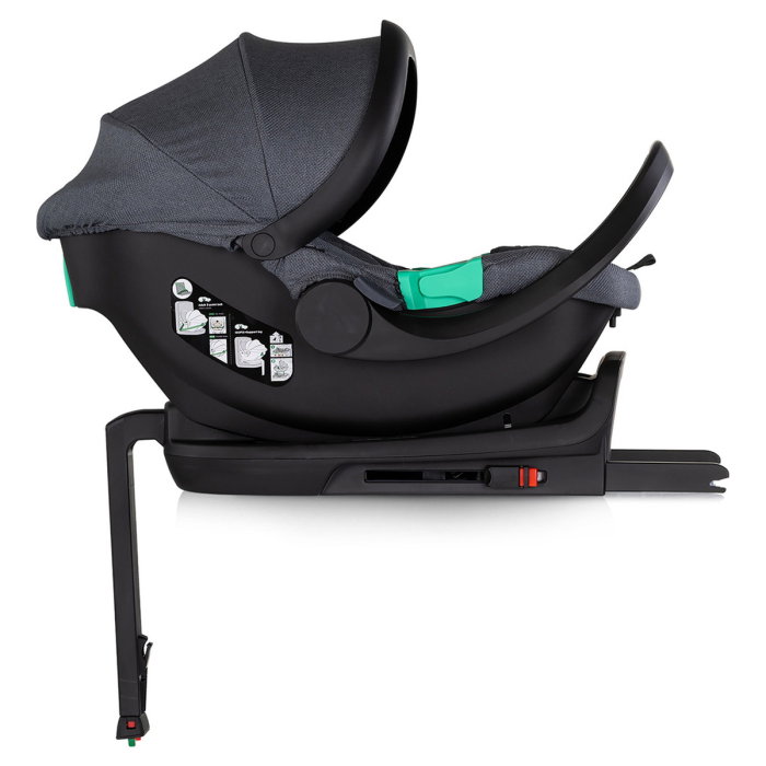 Carucior Chipolino Aurora 3 in 1, pana la 22 kg, scoica auto i-size, cadru usor, pliere usoara, husa picioare, sezut reversibil, gentuta inclusa, Charcoal [23]