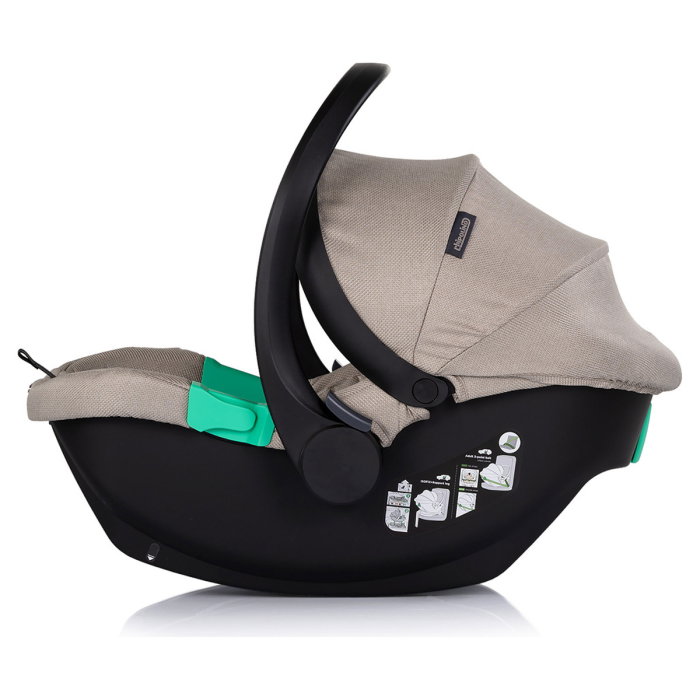 Carucior Chipolino Aurora 3 in 1, pana la 22 kg, scoica auto i-size, cadru usor, pliere usoara, husa picioare, sezut reversibil, gentuta inclusa, Latte [20]