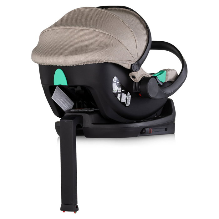 Carucior Chipolino Aurora 3 in 1, pana la 22 kg, scoica auto i-size, cadru usor, pliere usoara, husa picioare, sezut reversibil, gentuta inclusa, Latte [22]