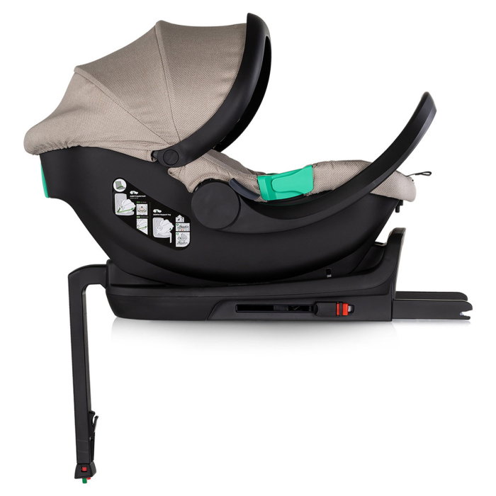 Carucior Chipolino Aurora 3 in 1, pana la 22 kg, scoica auto i-size, cadru usor, pliere usoara, husa picioare, sezut reversibil, gentuta inclusa, Latte [23]