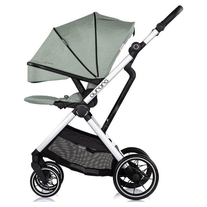 Carucior Chipolino Aurora 3 in 1, pana la 22 kg, scoica auto i-size, cadru usor, pliere usoara, husa picioare, sezut reversibil, gentuta inclusa, Matcha [10]
