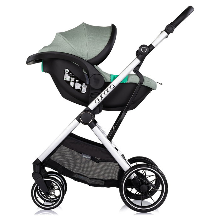 Carucior Chipolino Aurora 3 in 1, pana la 22 kg, scoica auto i-size, cadru usor, pliere usoara, husa picioare, sezut reversibil, gentuta inclusa, Matcha [13]