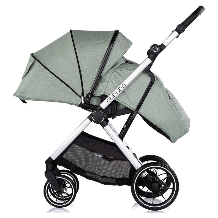 Carucior Chipolino Aurora 3 in 1, pana la 22 kg, scoica auto i-size, cadru usor, pliere usoara, husa picioare, sezut reversibil, gentuta inclusa, Matcha [12]