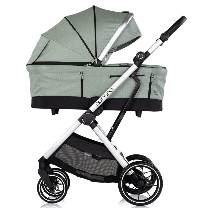 Carucior Chipolino Aurora 3 in 1, pana la 22 kg, scoica auto i-size, cadru usor, pliere usoara, husa picioare, sezut reversibil, gentuta inclusa, Matcha [4]