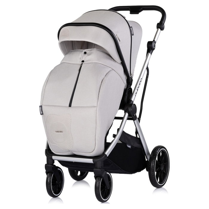 Carucior Chipolino Aurora 3 in 1, pana la 22 kg, scoica auto i-size, cadru usor, pliere usoara, husa picioare, sezut reversibil, gentuta inclusa, Platinum [7]