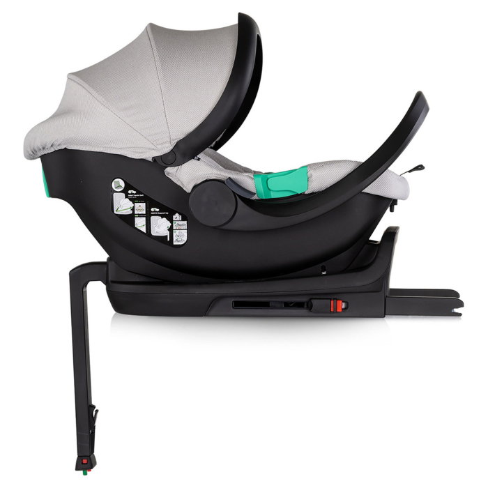 Carucior Chipolino Aurora 3 in 1, pana la 22 kg, scoica auto i-size, cadru usor, pliere usoara, husa picioare, sezut reversibil, gentuta inclusa, Platinum [23]