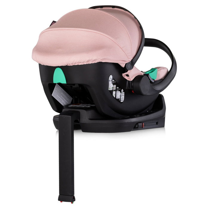 Carucior Chipolino Aurora 3 in 1, pana la 22 kg, scoica auto i-size, cadru usor, pliere usoara, husa picioare, sezut reversibil, gentuta inclusa, Powder pink - roz [22]