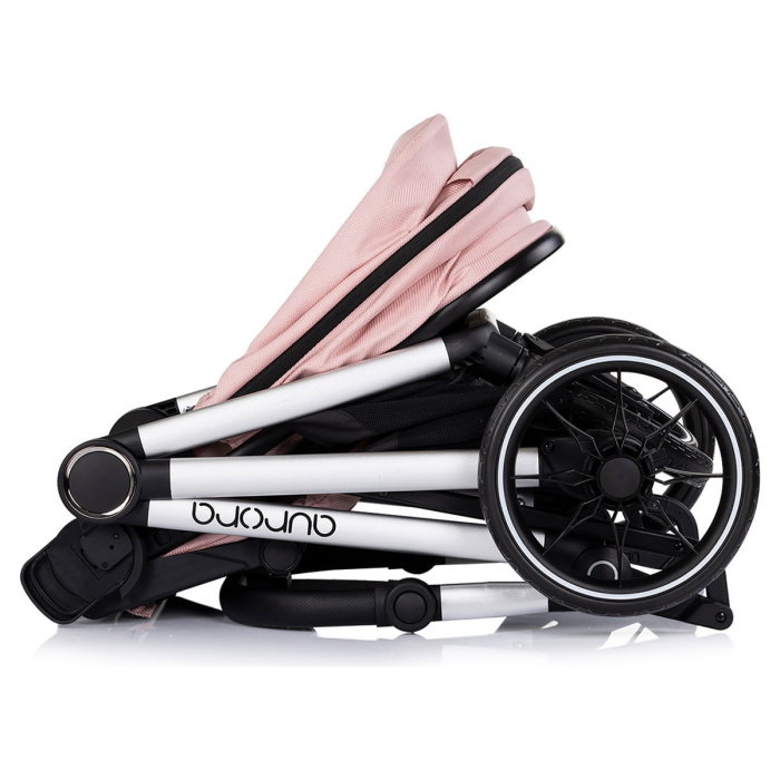 Carucior Chipolino Aurora 3 in 1, pana la 22 kg, scoica auto i-size, cadru usor, pliere usoara, husa picioare, sezut reversibil, gentuta inclusa, Powder pink - roz [17]