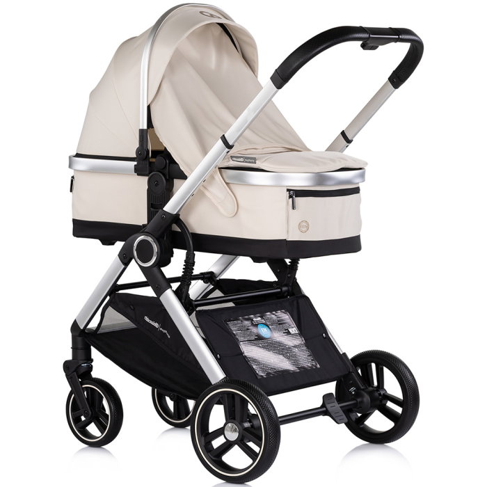 Carucior Chipolino Euphoria 3 in 1, de la nastere pana la 22 kg, include scoica auto i-size, cadru usor, pliere usoara, husa de picioare si geanta incluse, Cashmere [3]