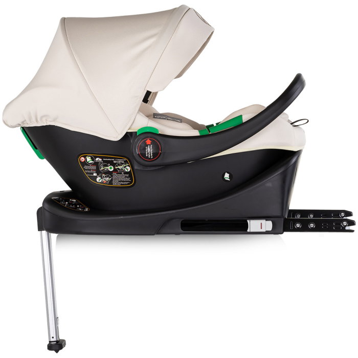 Carucior Chipolino Euphoria 3 in 1, de la nastere pana la 22 kg, include scoica auto i-size, cadru usor, pliere usoara, husa de picioare si geanta incluse, Cashmere [21]